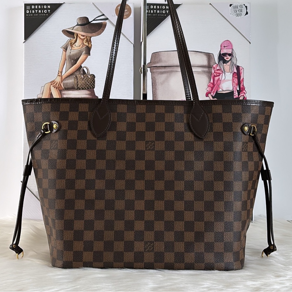 💃Authentic Louis Vuitton Damier Neverfull MM Shoulder Tote Bag - Picture 1 of 15